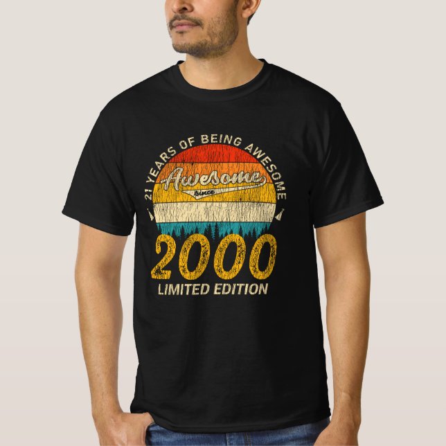 Camiseta 25 anos de idade 2000 25 de Aniversário Retroativo (Frente)
