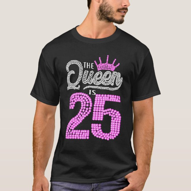 Camiseta 25 Anos De Idade Esta Rainha É 25 Aniversário Rapa (Frente)