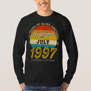 Camiseta 25 anos de idade incrível desde julho de 1997 25 a