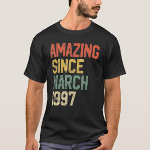 Camiseta 25 anos de idade incrível desde março de 1997, 25