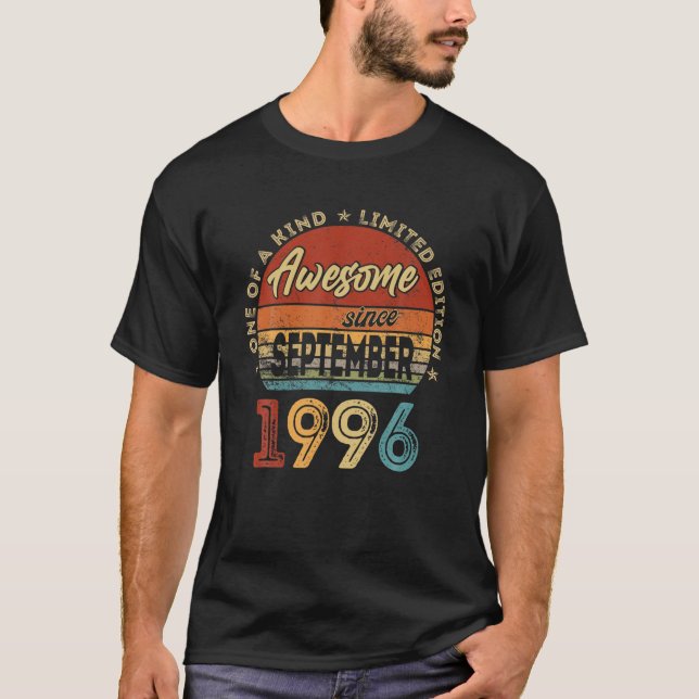 Camiseta 25 anos de idade Retro Incrível setembro de 1996 2 (Frente)
