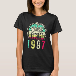 Camiseta 25 Anos de Idade Vintage Agosto 1997 25º Aniversár