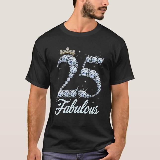 Camiseta 25 Anos É Minha 25 Aniversário Rainha Diamond Hee (Frente)