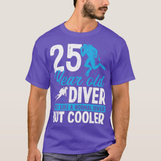 Camiseta 25 Anos Scuba Diver Snorkel 25 Aniversário