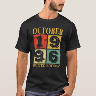 Camiseta 25 Birthday, 25 Anos, Incrível Desde Outubro