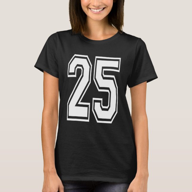 Camiseta 25 Birthday College Number (Frente)