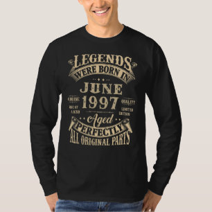 Camiseta 25 Birthday Gift For Legends Nascer De Junho De 19
