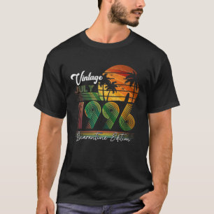 Camiseta 25 Birthday Gift Vintage Retro Julho de 1996 25 An