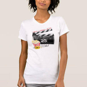 Camiseta 25 Birthday Hollywood Movie Party