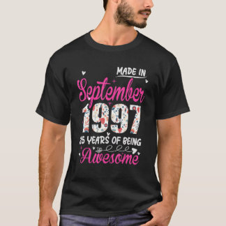 Camiseta 25 Birthday Incrível Desde Setembro De 1997