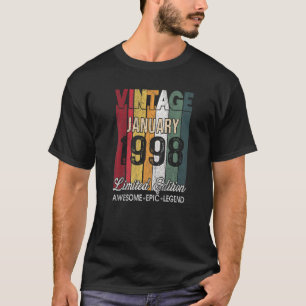 Camiseta 25 Birthday Janeiro 1998 25 anos