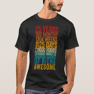 Camiseta 25 Birthday Old Meter, 25 anos