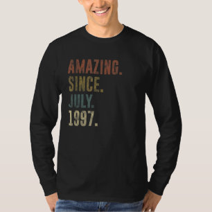 Camiseta 25 Birthday Vintage Incrível desde julho de 1997