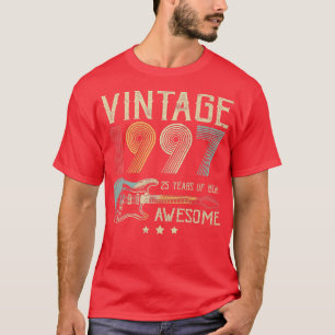 Camiseta 25 Birthday Womens Mens Vintage Incrível 1997 Gui