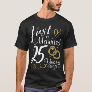 Camiseta 25 Casamento Aniversário.Recem casados Há 25 anos