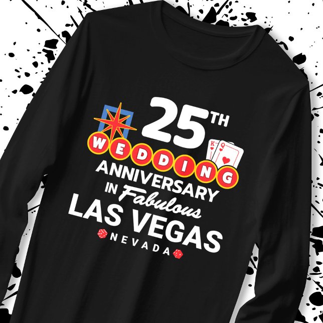 Camiseta 25 Casamento Casais de Aniversário de Las Vegas Tr (Criador carregado)
