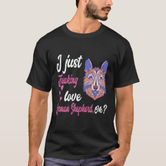 Camiseta 25 Eu simplesmente adoro Pastor Alemão OK Pastor A