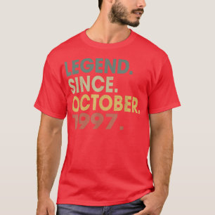 Camiseta 25 Years Old Gifts Legend Since October 1997 25th