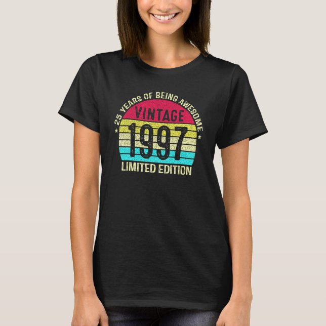 Camiseta 25 Years Old Vintage  1997  25th Birthday (Frente)