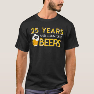 Camiseta 25o Cerveja do aniversário de casamento incontáv