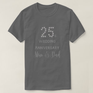 Camiseta 25o O aniversário de casamento Parents a