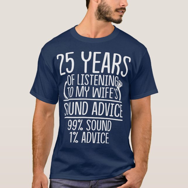 Camiseta 25th 25 year Wedding Anniversary Gift Listen (Frente)