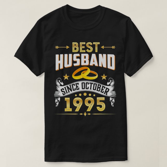 Camiseta 25th Wedding Anniversary Gifts Best Husband Since  (Frente do Design)