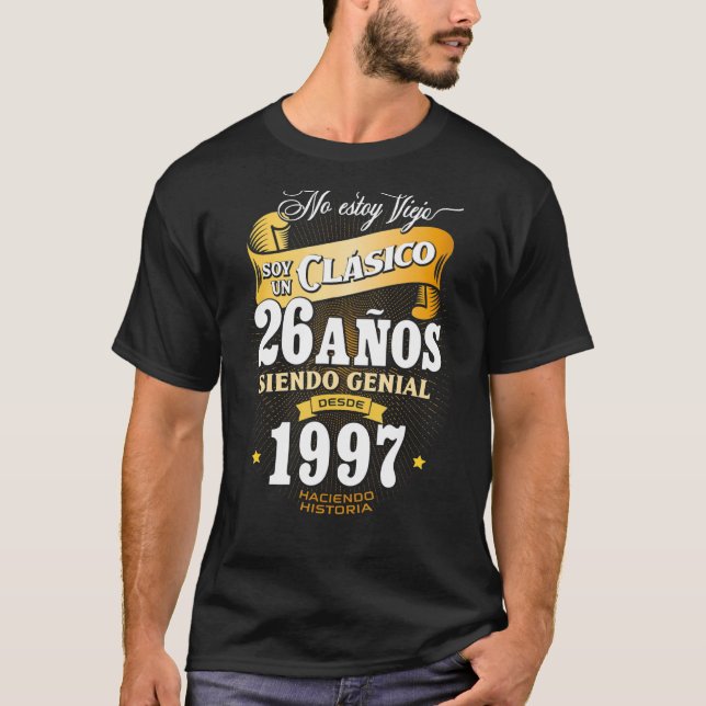 Camiseta 26º presente de aniversário para homens em espanho (Frente)