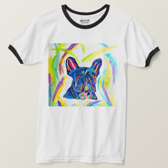 Camiseta 267 - Bulldog French Love T-Shirt (Frente do Design)