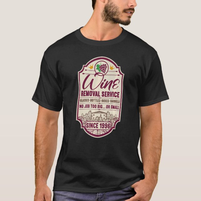 Camiseta 26.º Aniversário Eu rotulo Decanter de Vinho I Rem (Frente)