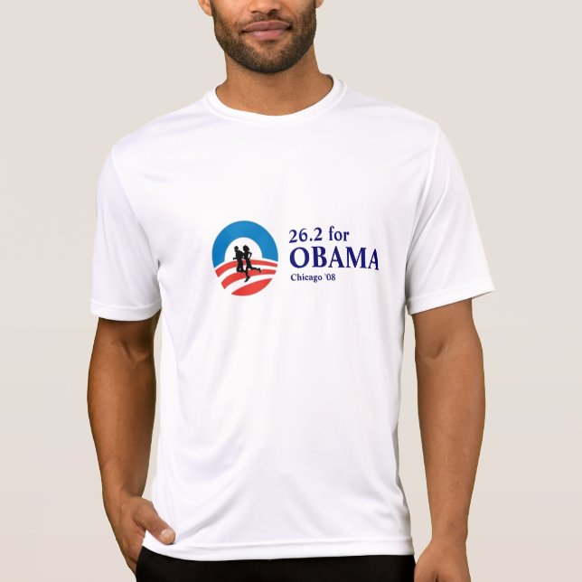 Camiseta 26,2 para a maratona '08 de Obama Chicago (Frente)