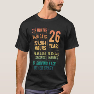 Camiseta 26 Anos Casados Engraçado 26º Aniversário de Casam