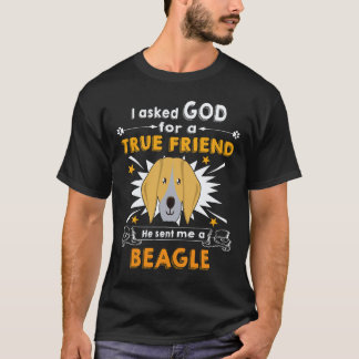 Camiseta 26 Perguntou a Deus - Amigo Verdadeiro - Um Beagle