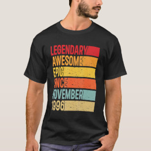 Camiseta 26 Years Old  Legendary Epic Awesome Since Novembe