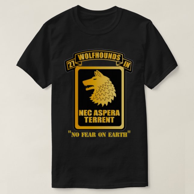 Camiseta 27º Regimento de Infantaria Wolfhounds Chest Nec A (Frente do Design)