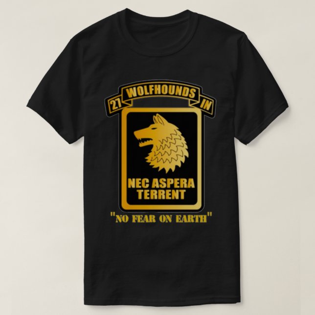 Camiseta 27º Regimento de Infantaria Wolfhounds Chest Nec A (Frente do Design)