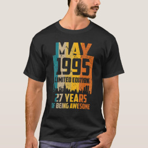 Camiseta 27.º aniversário 27 anos incrível desde maio de 19