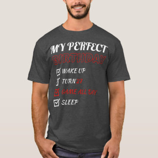 Camiseta 27.º aniversário perfeito para jogos com 27 anos