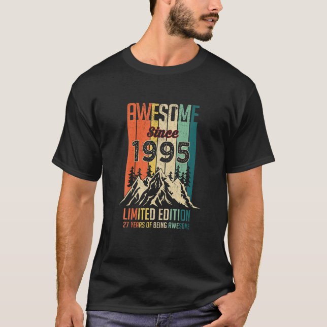 Camiseta 27 Aniversário É Espetacular Desde 1995, Limited E (Frente)