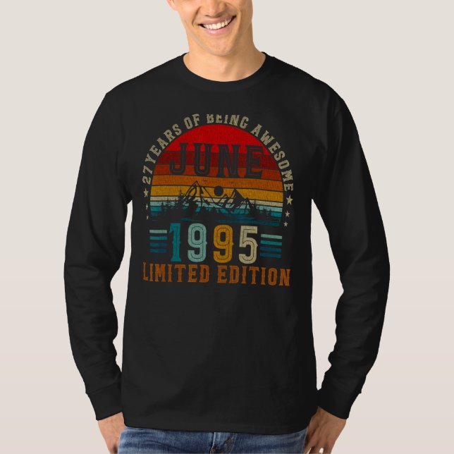 Camiseta 27 anos de idade junho de 1995 27º aniversário (Frente)