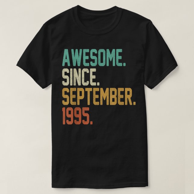 Camiseta 27 anos, Presente Fantástico desde setembro de 199 (Frente do Design)