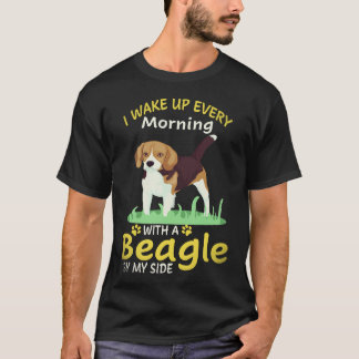 Camiseta 27 Eu acordo todas as manhãs com um Beagle ao meu