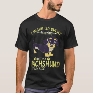 Camiseta 27 Eu acordo todas as manhãs com um Dachshund ao m