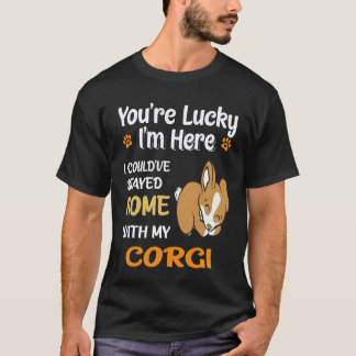 Camiseta 27 Eu Poderia Ter Ficado Em Casa Com Corgi
