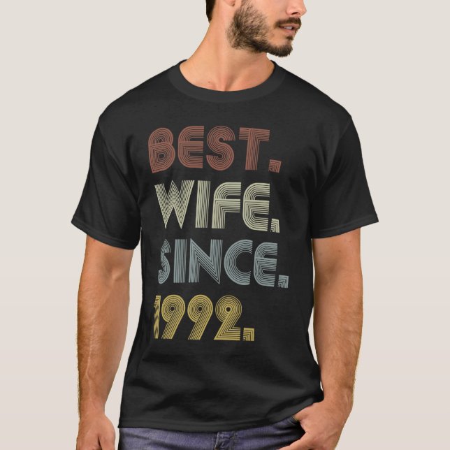 Camiseta 27th Wedding Anniversary  Best Wife Since 1992 (Frente)