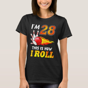 Camiseta 28ª Boliche De Aniversário É Assim Que Eu Rolo 28