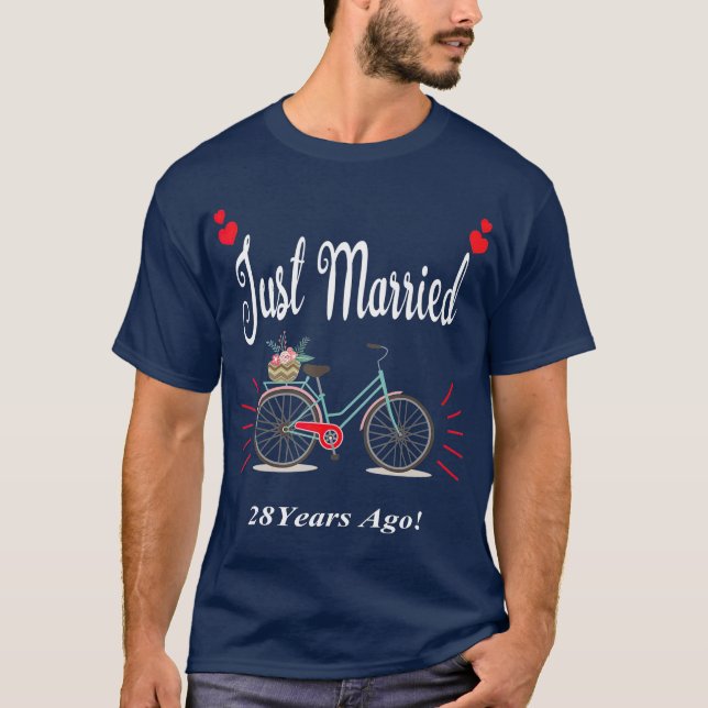 Camiseta 28º aniversário de casamento 28 anos lhe dá (Frente)