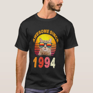 Camiseta 28º aniversário Vintage Cat Incrível desde 1994
