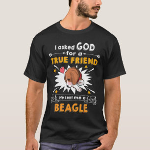 Camiseta 289 Perguntou a Deus - Amigo Verdadeiro - Um Beagl