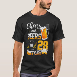 Camiseta 28.º Aniversário "Cheers and Beers" A 28 Anos De N